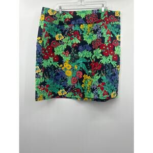Talbots Women’s Floral Navy Floral Skirt Resort Vacation Summer Size 22W Cruise